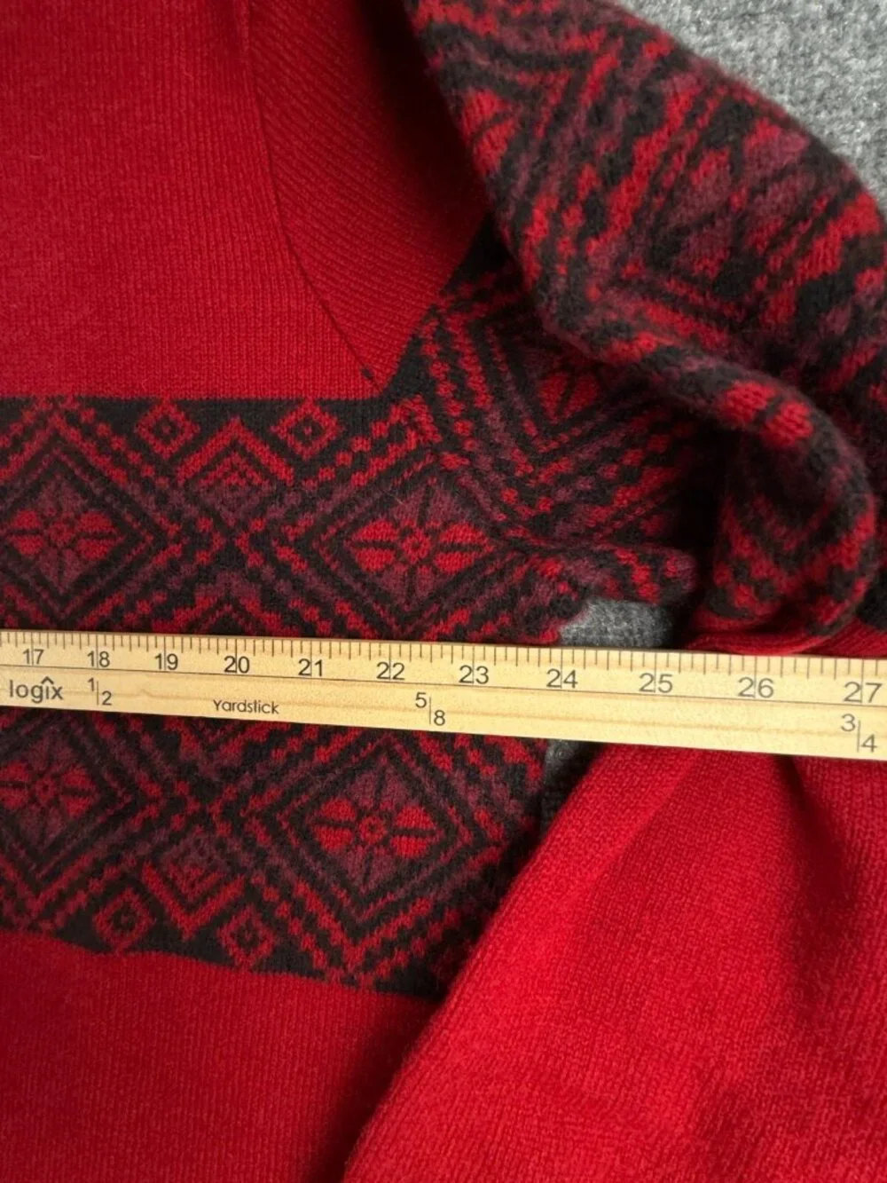 NWT Joseph Abboud Red Fair Isle Wool Blend 1/4 Zip Pullover Sweater 2XL - $80